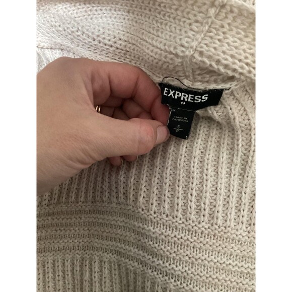 Express Cardigan Sweater Womens Small Knit Open Front Long Sleeve Pockets Cozy - Picture 4 of 5
